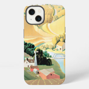 Grant Wood - Stone City, Iowa, famous painting, iPhone 13 Case