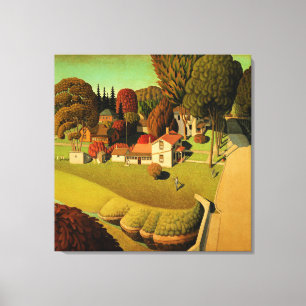 Grant Wood - The Birthplace of Herbert Hoover Canvas Print