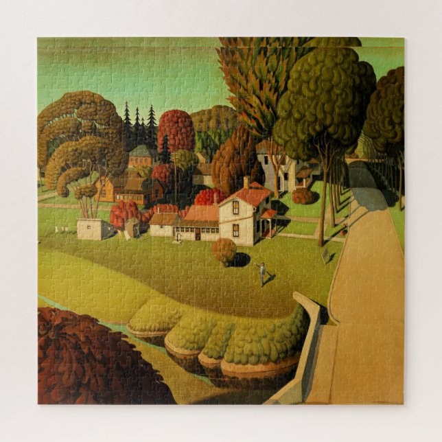 Grant Wood - The Birthplace of Herbert Hoover Jigsaw Puzzle (Vertical)