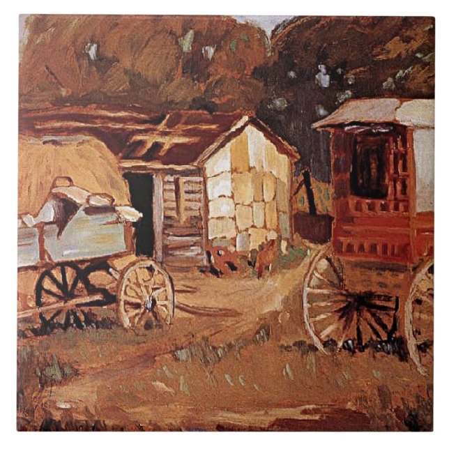 Grant Wood - The Horsetraders Tile (Front)