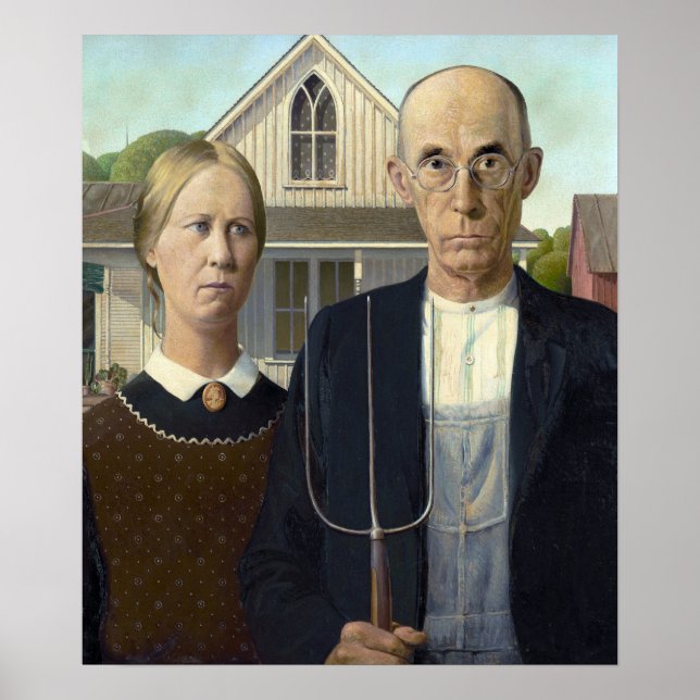 Grant Wood's American Gothic Poster (Front)