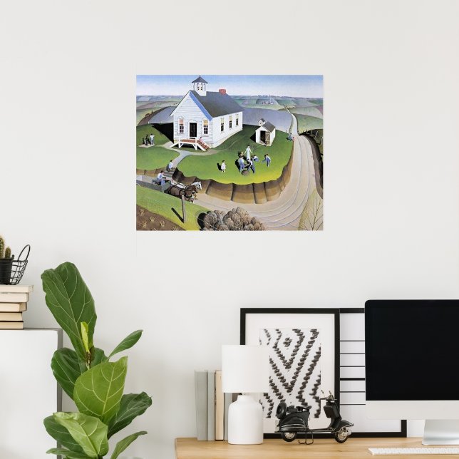 Grant Wood's Arbor Day artwork Poster (Home Office)