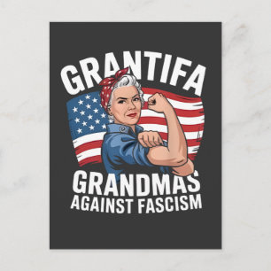 Grantifa Grandma Against Facism No King USA Invitation Postcard