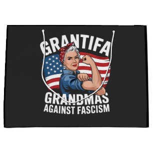 Grantifa Grandma Against Facism No King USA Large Gift Bag