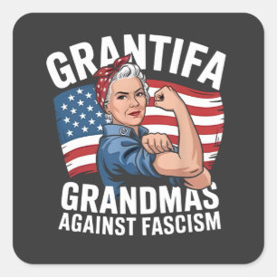 Grantifa Grandma Against Facism No King USA  Square Sticker