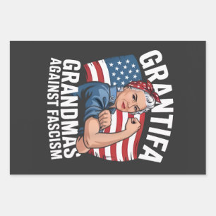 Grantifa Grandma Against Facism No King USA Wrapping Paper Sheet