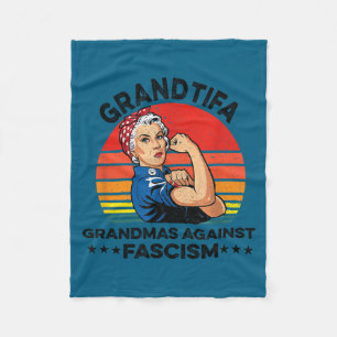 Grantifa Grandmas Against Fascism Patriotic Vintag Fleece Blanket