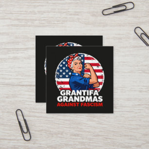 Grantifa Grandmas Against Fascism Square Business Card