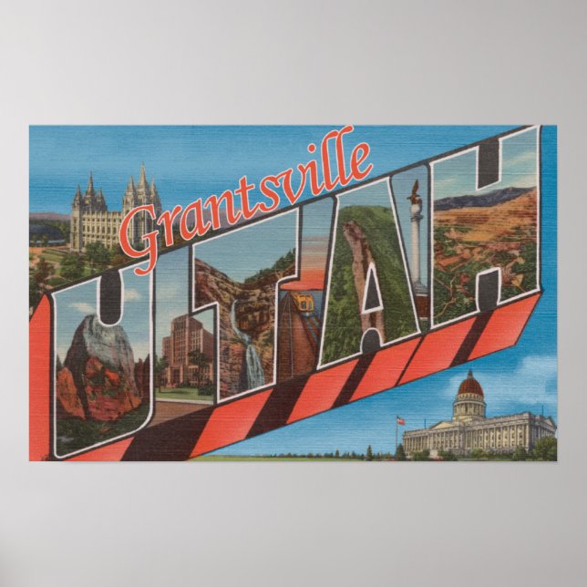 Grantsville, Utah - Large Letter Scenes Poster (Front)