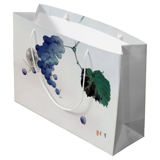 Grape and Mouse, Watanabe Seitei Large Gift Bag (Back Angled)