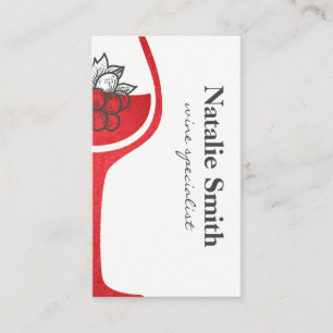Grape Bunch Red Wine Glass Winery Business Card