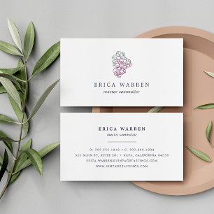 Grape Cluster Sommelier or Wine Industry Business Card