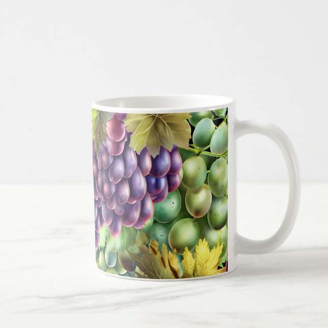 Grape collage red green bunches winery vineyard coffee mug (Right)