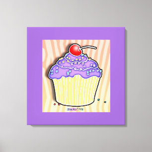 Grape Cupcake Gallery Wrapped Canvas