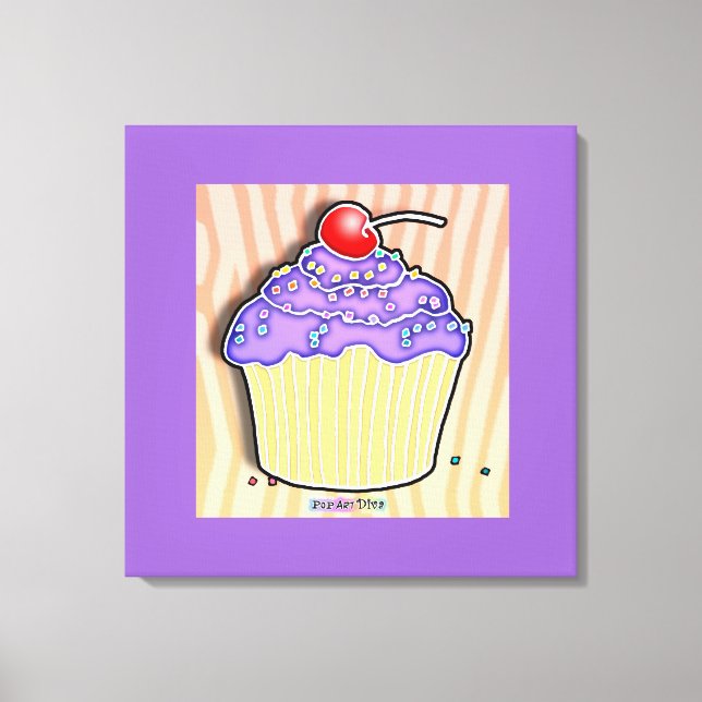 Grape Cupcake Gallery Wrapped Canvas (Front)