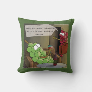 Grape Divorce Funny Cotton Throw Pillow