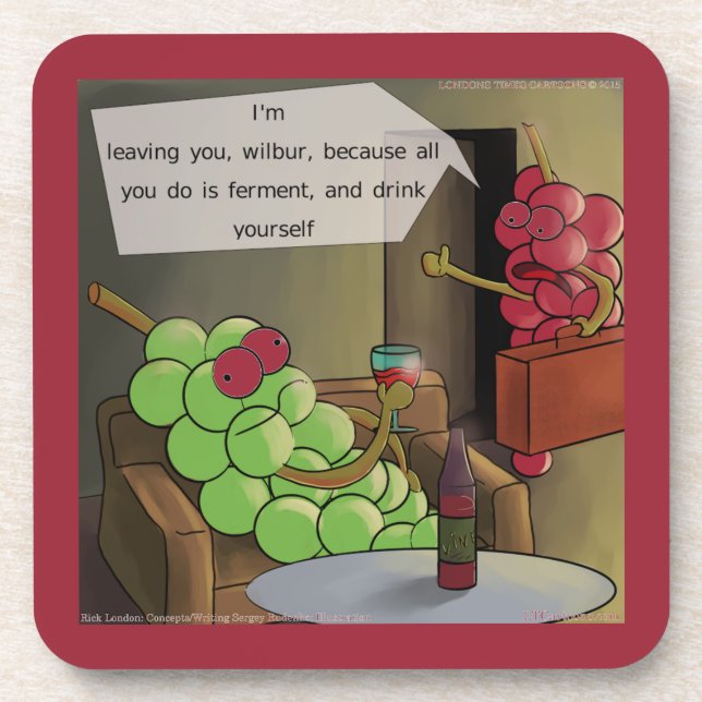 Grape Divorces Funny Coaster (Front)
