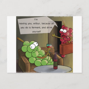 Grape Divorces Funny Postcard