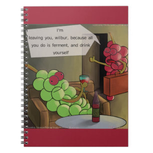 Grape Divorces Funny Spiral Notebook