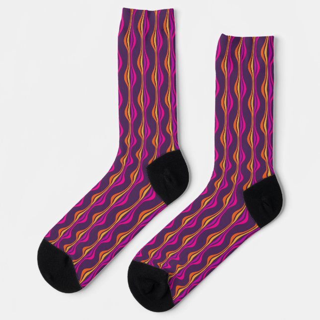 Grape Expectations Groovy Purple Disco Patterned Socks (Left)