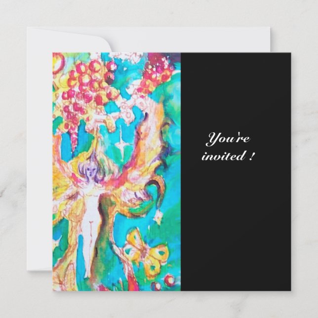 GRAPE FAIRY TALE1 black Invitation (Front)