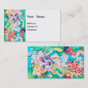 GRAPE FAIRY TALE  Blue Green Floral Business Card