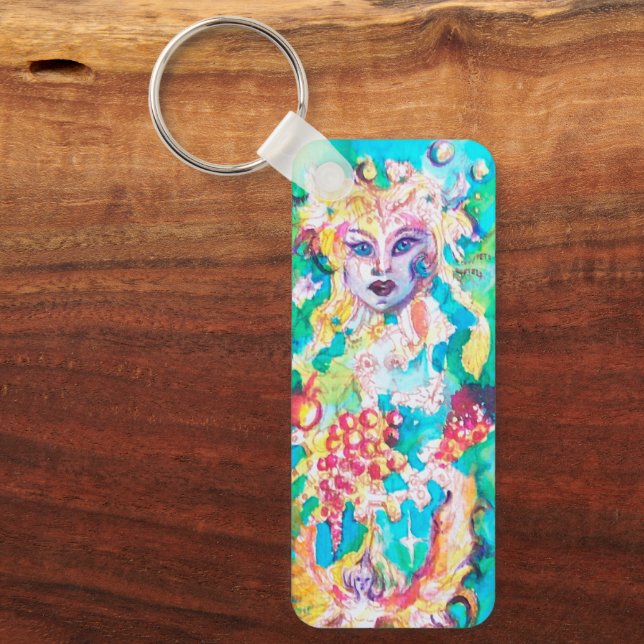 GRAPE FAIRY TALE Fantasy Watercolor Key Ring (Front)