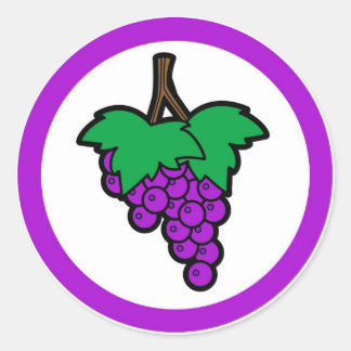 Grape flavour circle sticker labels