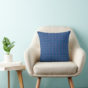 Grape Grapes Pattern Blue Purple Digital Art Cushion