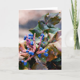 Grape Holly Holiday Card