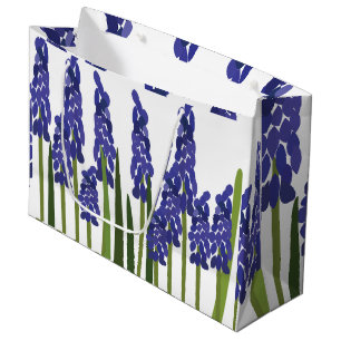 Grape Hyacinth Purple Blue Flower Floral Large Gift Bag