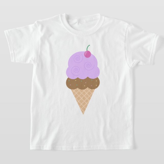 Grape Ice Cream Cone T-Shirt (Laydown)