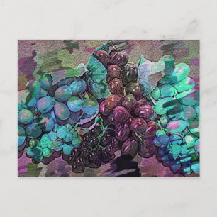 Grape Impressions Digital Art Postcard