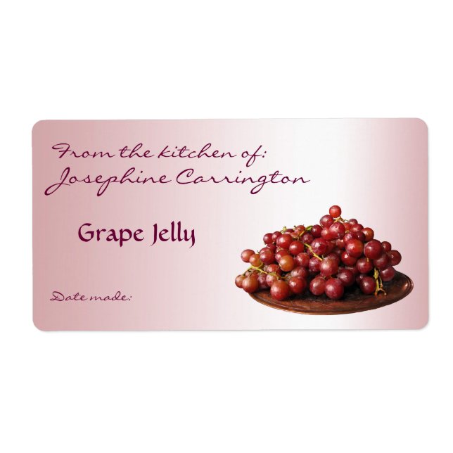 Grape Jelly Canning Labels (Front)