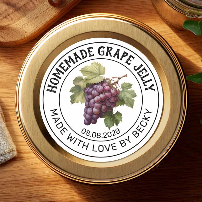Grape jelly canning sticker for homemade recipes (Creator Uploaded)