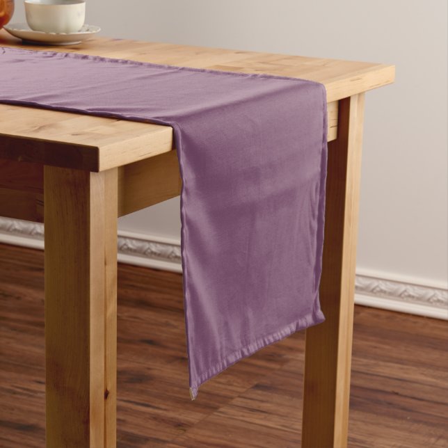 Grape Kiss Purple Solid Colour Short Table Runner (In Situ)