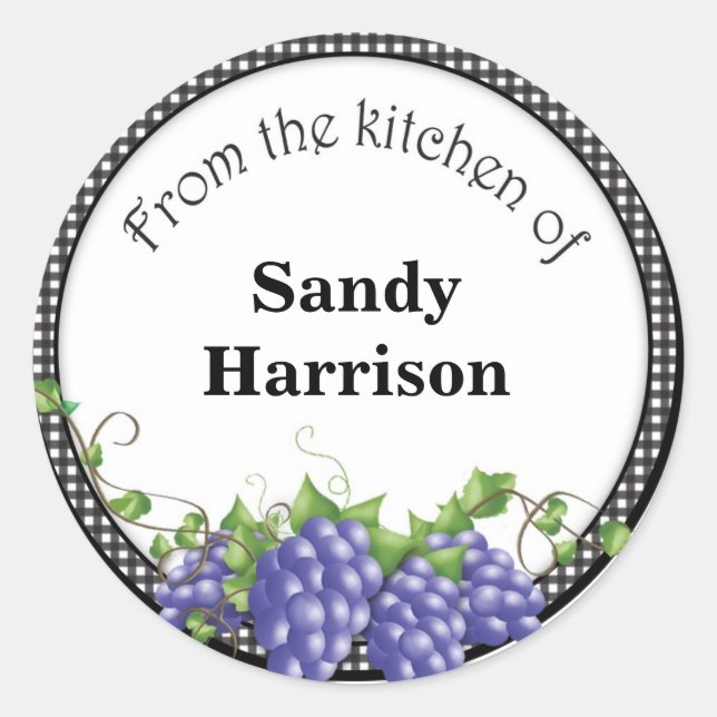 Grape Label Sticker Personalised (Front)