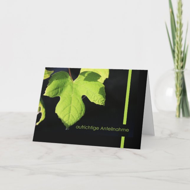 grape leaf German sympathy card (Front)