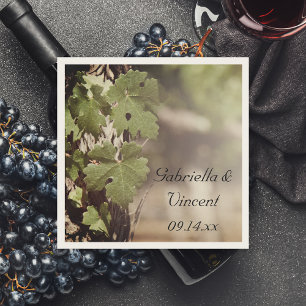 Grape Leaves Vineyard Wedding Napkin