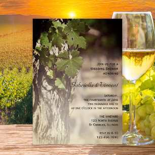 Grape Leaves Vineyard Winery Wedding Shower Invitation