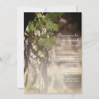 Grape Leaves Wine Tasting Party Invitation
