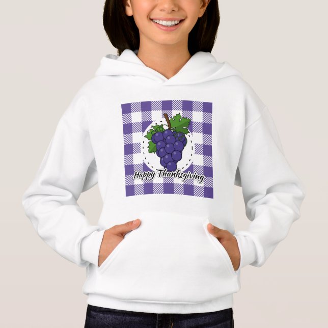 Grape on Violet Plaid - Happy Thanksgiving (Front)