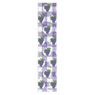 Grape on Violet Plaid - Happy Thanksgiving Short Table Runner