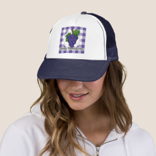 Grape on Violet Plaid - Happy Thanksgiving Trucker Hat