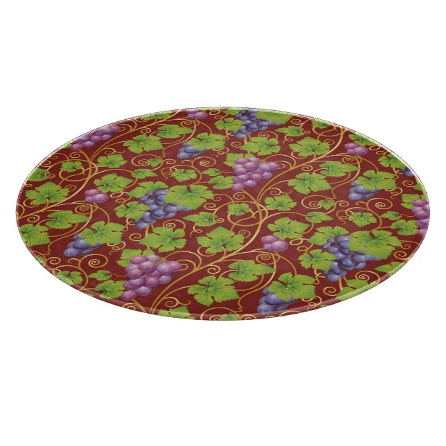 Grape Pattern Cutting Board (Corner)