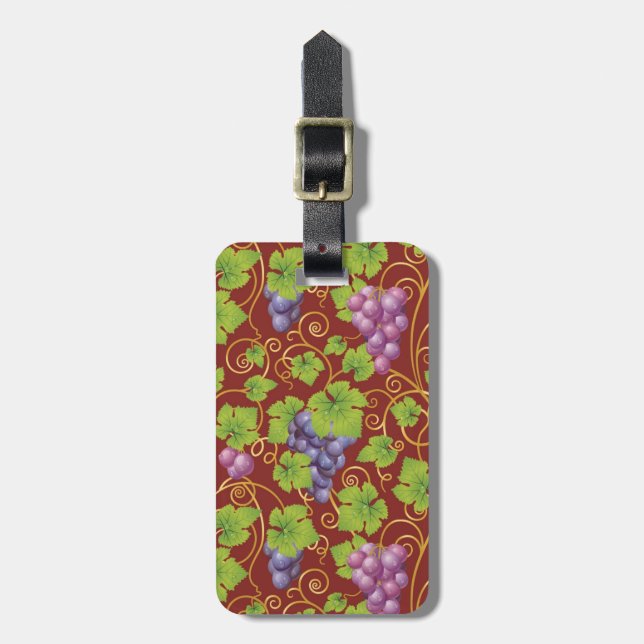 Grape Pattern Luggage Tag (Front Vertical)