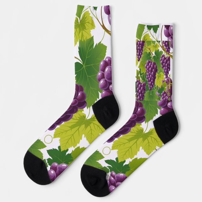 Grape Pattern Socks (Left)