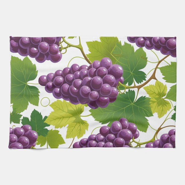 Grape Pattern Tea Towel (Horizontal)