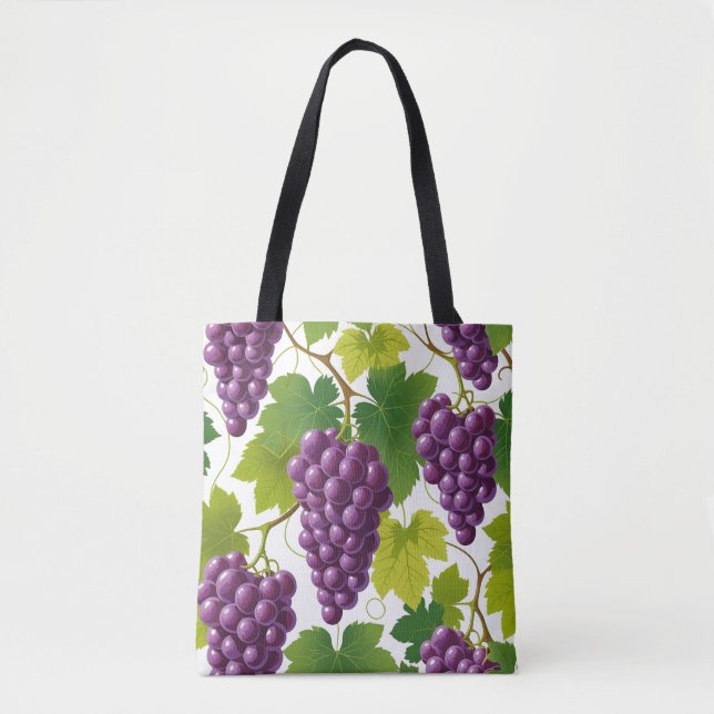 Grape Pattern Tote Bag (Front)