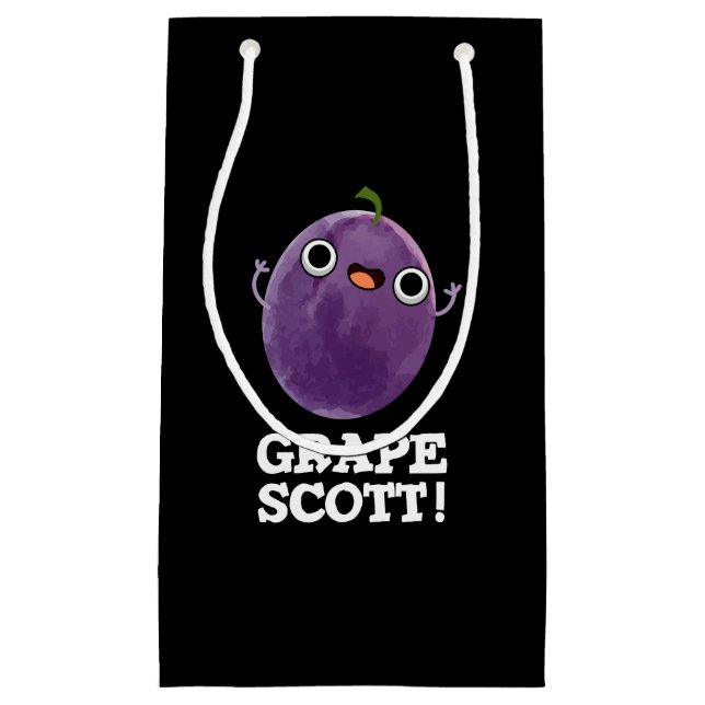 Grape Scott Funny Fruit Grape Pun Dark BG Small Gift Bag (Front)